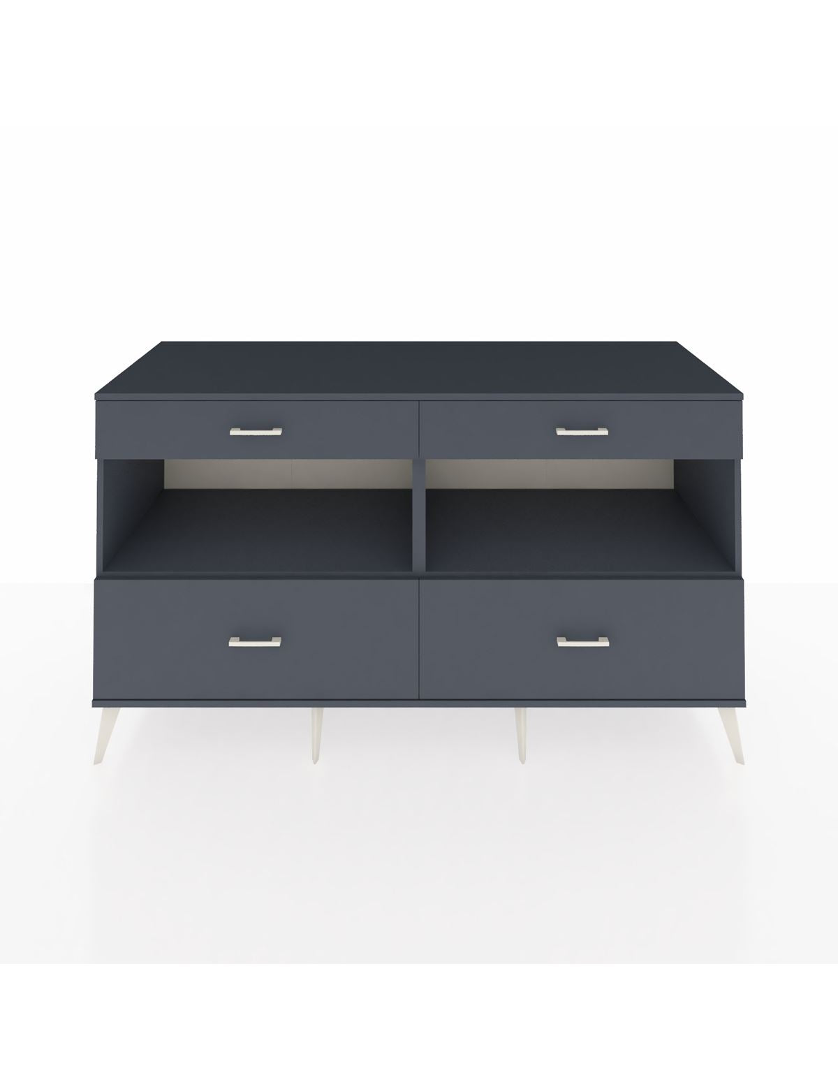 Kronos Konsol 2 Raflı 4 Çekmeceli 176x59x99 Antrasit-Antrasit