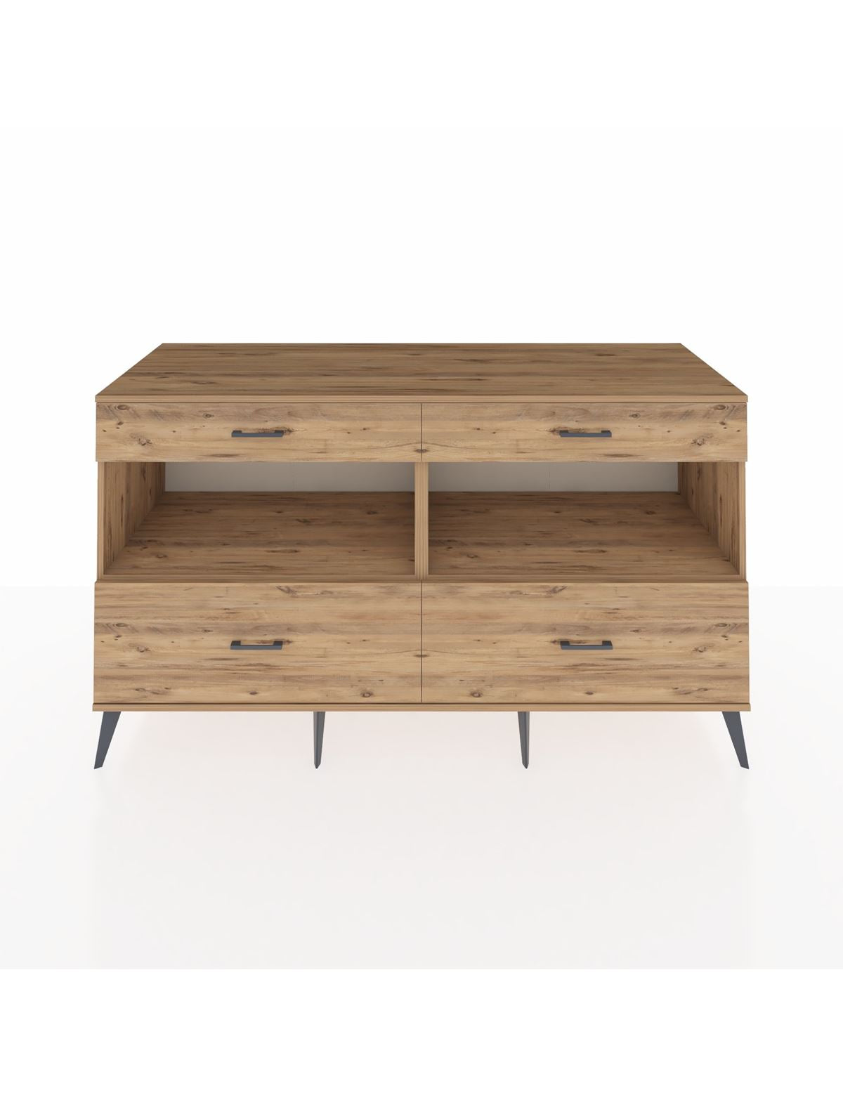 Kronos Konsol 2 Raflı 4 Çekmeceli 176x59x99 Çam-Çam