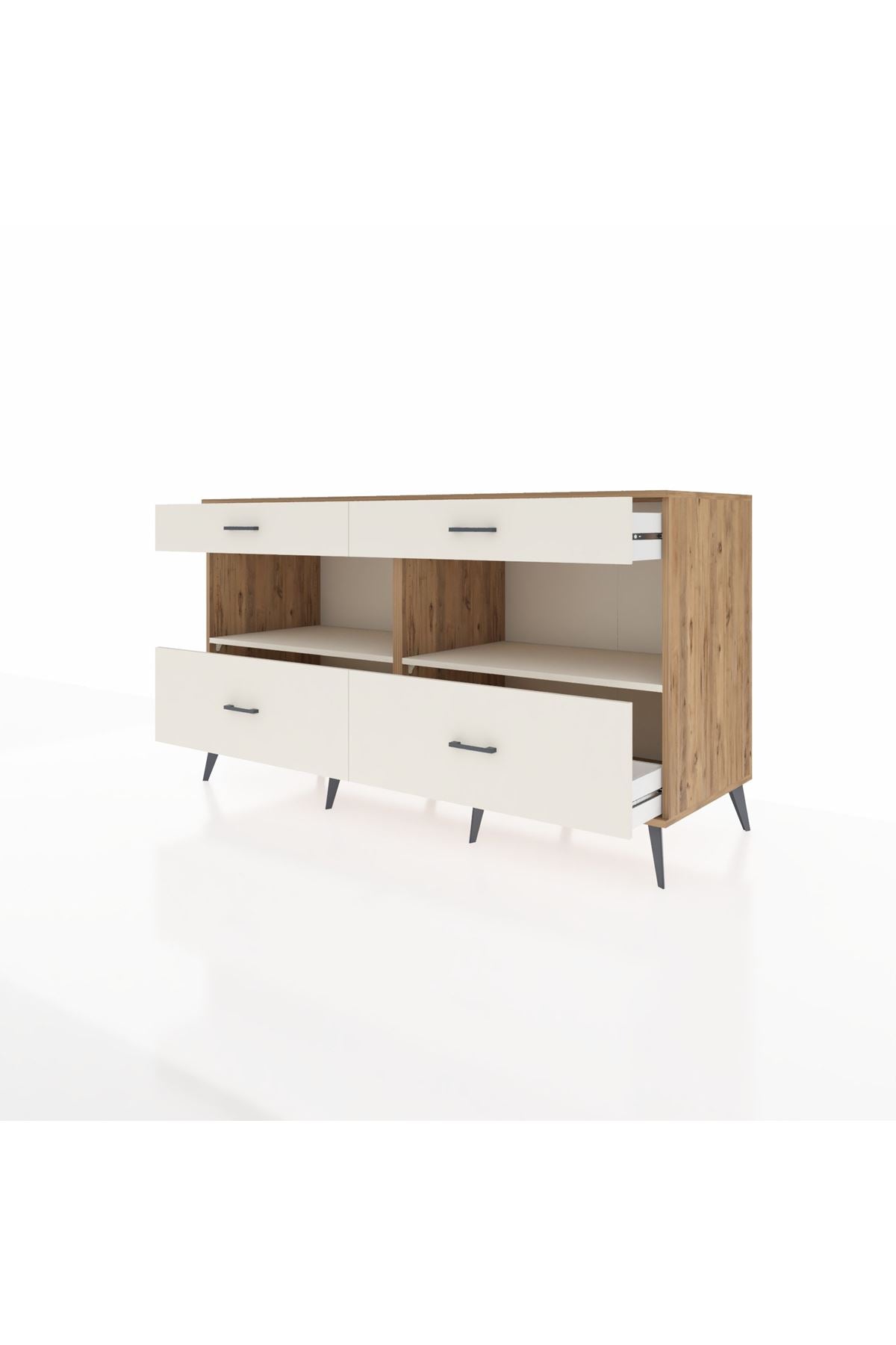 Kronos Konsol 2 Raflı 4 Çekmeceli 176x59x99 Çam-Aytaşı