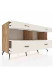 Kronos Konsol 2 Raflı 4 Çekmeceli 176x59x99 Çam-Aytaşı