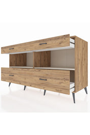 Kronos Konsol 2 Raflı 4 Çekmeceli 176x59x99 Çam-Aytaşı/Çam
