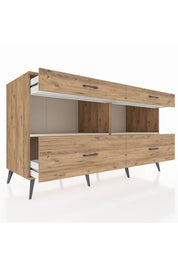 Kronos Konsol 2 Raflı 4 Çekmeceli 176x59x99 Çam-Aytaşı/Çam