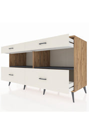 Kronos Konsol 2 Raflı 4 Çekmeceli 176x59x99 Çam-Antrasit/Aytaşı