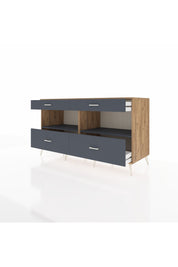 Kronos Konsol 2 Raflı 4 Çekmeceli 176x59x99 Çam-Antrasit