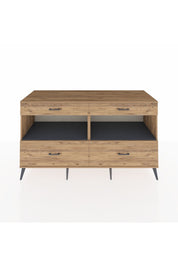 Kronos Konsol 2 Raflı 4 Çekmeceli 176x59x99 Çam-Antrasit/Çam