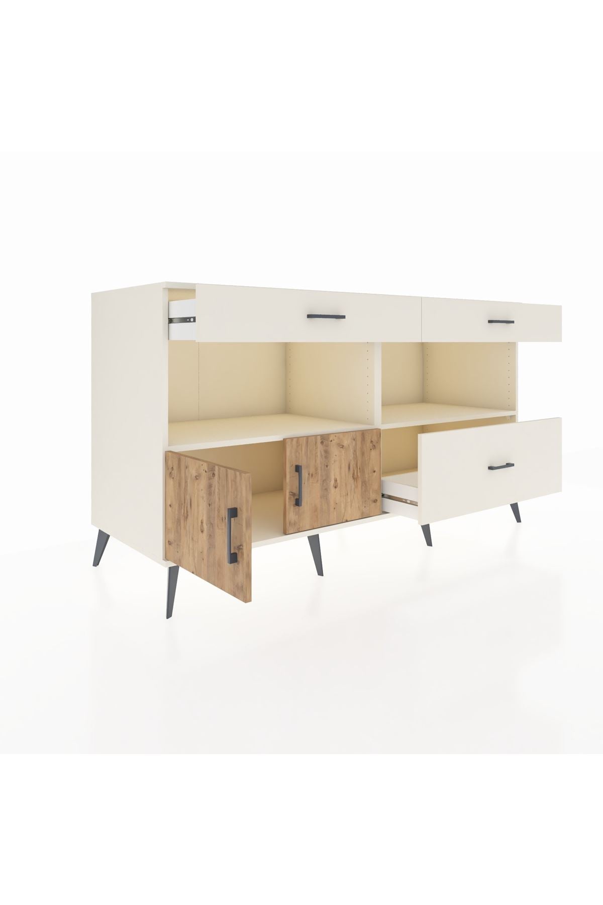 Kronos Konsol 2 Raflı 3 Çekmeceli 2 Kapaklı 176x59x99 Aytaşı-Çam/Aytaşı