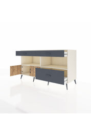 Kronos Konsol 2 Raflı 3 Çekmeceli 2 Kapaklı 176x59x99 Aytaşı-Çam/Antrasit