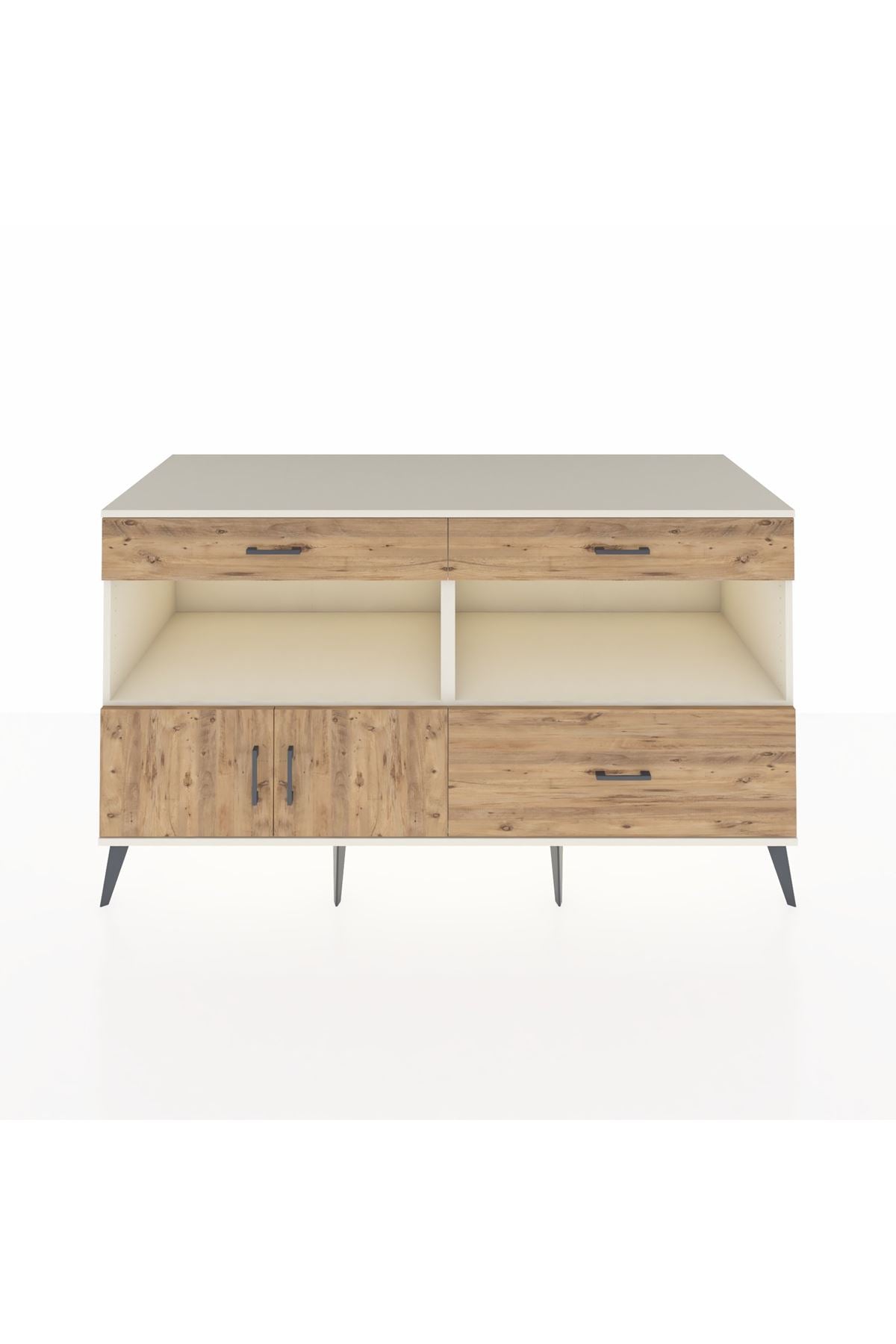 Kronos Konsol 2 Raflı 3 Çekmeceli 2 Kapaklı 176x59x99 Aytaşı-Çam