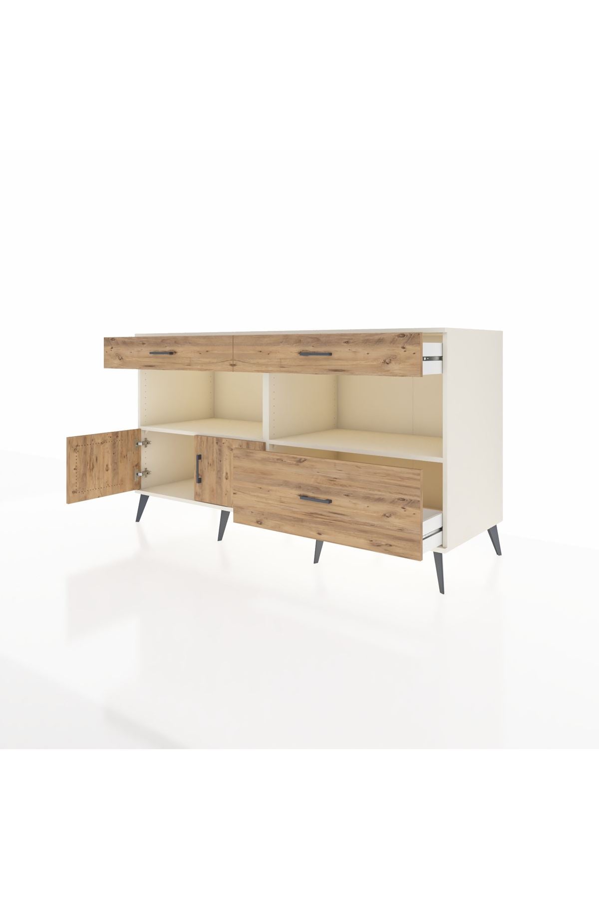 Kronos Konsol 2 Raflı 3 Çekmeceli 2 Kapaklı 176x59x99 Aytaşı-Çam