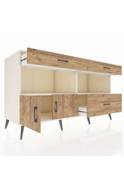 Kronos Konsol 2 Raflı 3 Çekmeceli 2 Kapaklı 176x59x99 Aytaşı-Çam