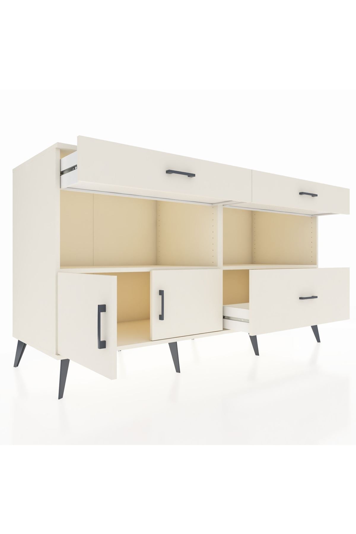 Kronos Konsol 2 Raflı 3 Çekmeceli 2 Kapaklı 176x59x99 Aytaşı-Aytaşı