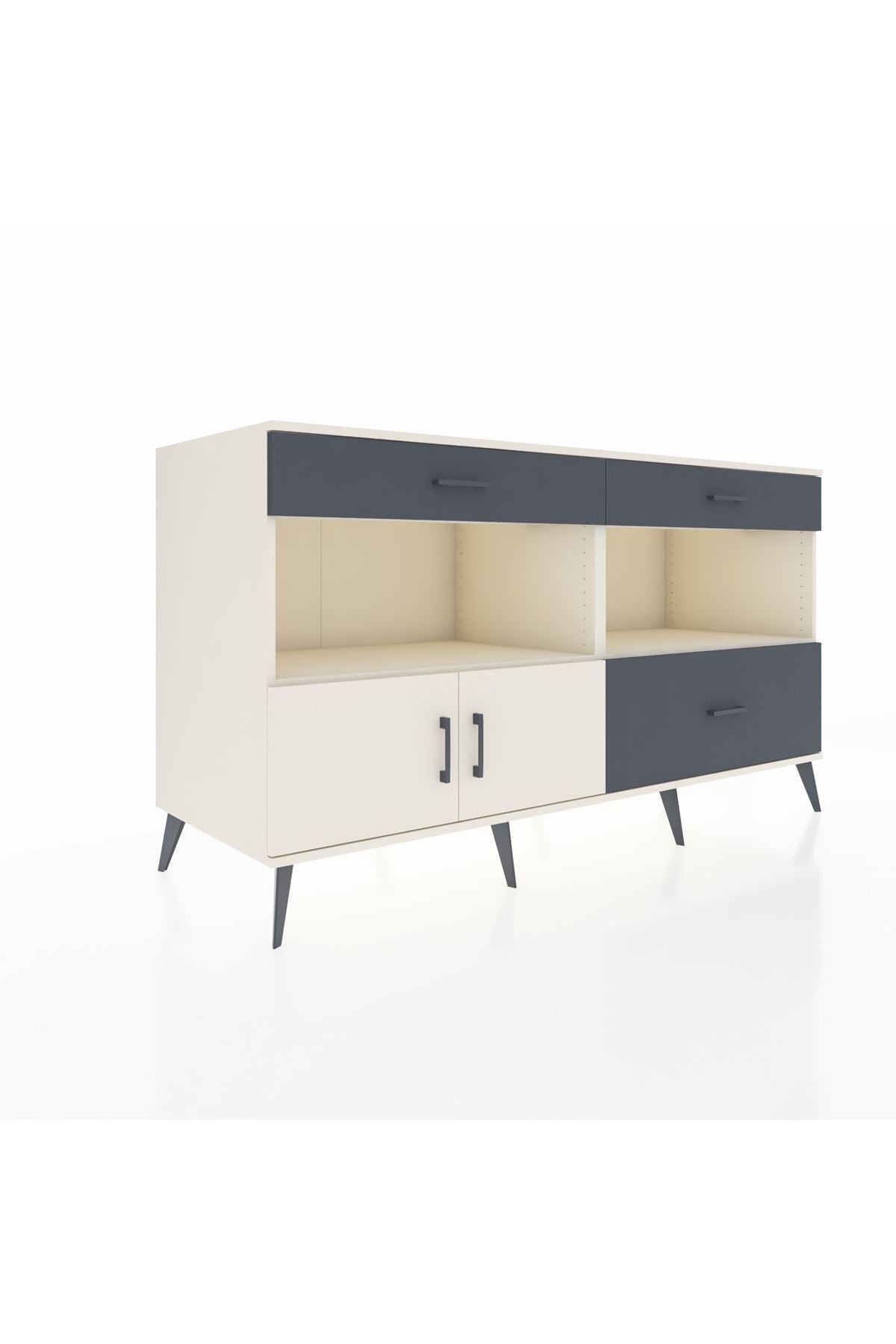 Kronos Konsol 2 Raflı 3 Çekmeceli 2 Kapaklı 176x59x99 Aytaşı-Aytaşı/Antrasit