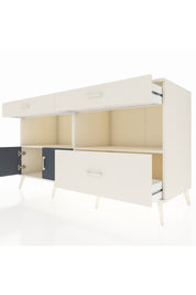 Kronos Konsol 2 Raflı 3 Çekmeceli 2 Kapaklı 176x59x99 Aytaşı-Antrasit/Aytaşı