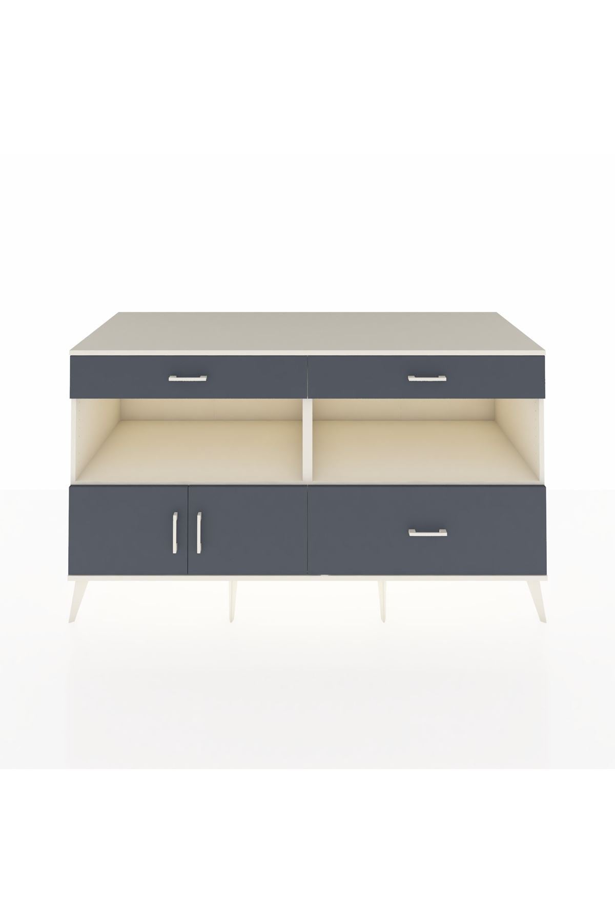 Kronos Konsol 2 Raflı 3 Çekmeceli 2 Kapaklı 176x59x99 Aytaşı-Antrasit