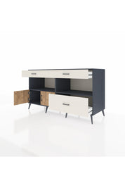 Kronos Konsol 2 Raflı 3 Çekmeceli 2 Kapaklı 176x59x99 Antrasit-Çam/Aytaşı