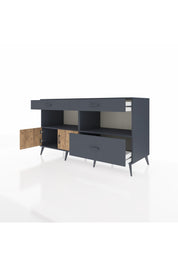 Kronos Konsol 2 Raflı 3 Çekmeceli 2 Kapaklı 176x59x99 Antrasit-Çam/Antrasit