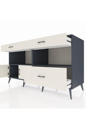 Kronos Konsol 2 Raflı 3 Çekmeceli 2 Kapaklı 176x59x99 Antrasit-Aytaşı