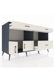 Kronos Konsol 2 Raflı 3 Çekmeceli 2 Kapaklı 176x59x99 Antrasit-Aytaşı