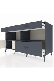 Kronos Konsol 2 Raflı 3 Çekmeceli 2 Kapaklı 176x59x99 Antrasit-Aytaşı/Antrasit