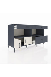 Kronos Konsol 2 Raflı 3 Çekmeceli 2 Kapaklı 176x59x99 Antrasit-Aytaşı/Antrasit