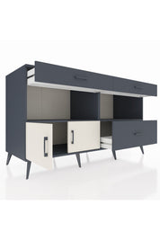 Kronos Konsol 2 Raflı 3 Çekmeceli 2 Kapaklı 176x59x99 Antrasit-Aytaşı/Antrasit