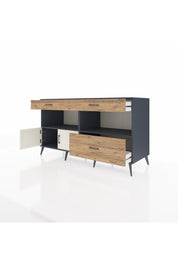 Kronos Konsol 2 Raflı 3 Çekmeceli 2 Kapaklı 176x59x99 Antrasit-Aytaşı/Çam