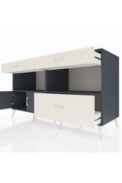 Kronos Konsol 2 Raflı 3 Çekmeceli 2 Kapaklı 176x59x99 Antrasit-Antrasit/Aytaşı