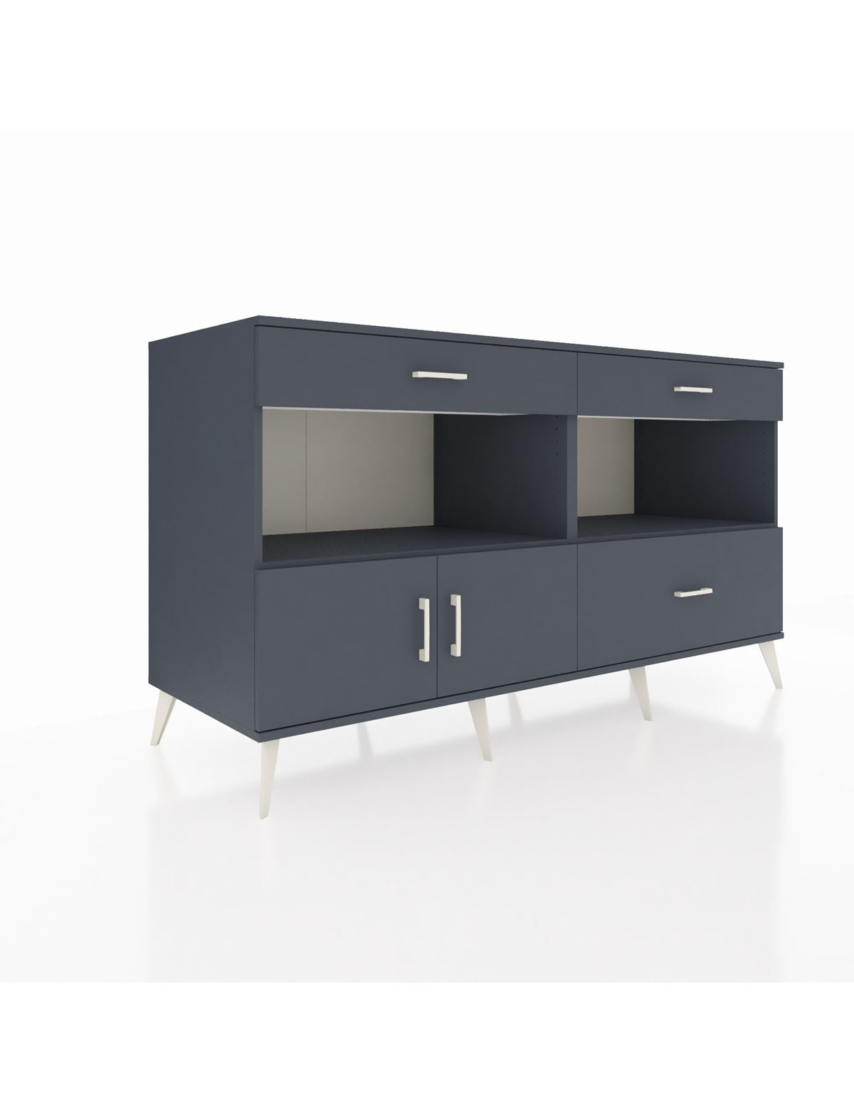 Kronos Konsol 2 Raflı 3 Çekmeceli 2 Kapaklı 176x59x99 Antrasit-Antrasit