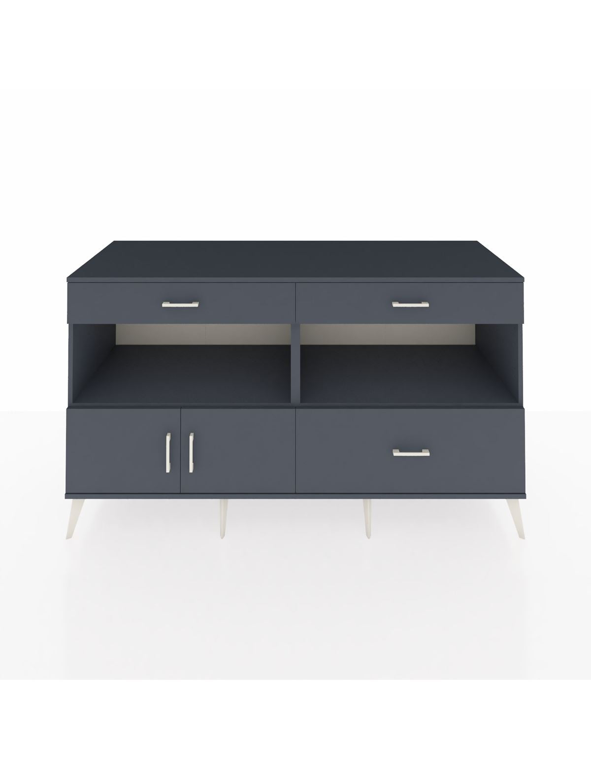 Kronos Konsol 2 Raflı 3 Çekmeceli 2 Kapaklı 176x59x99 Antrasit-Antrasit