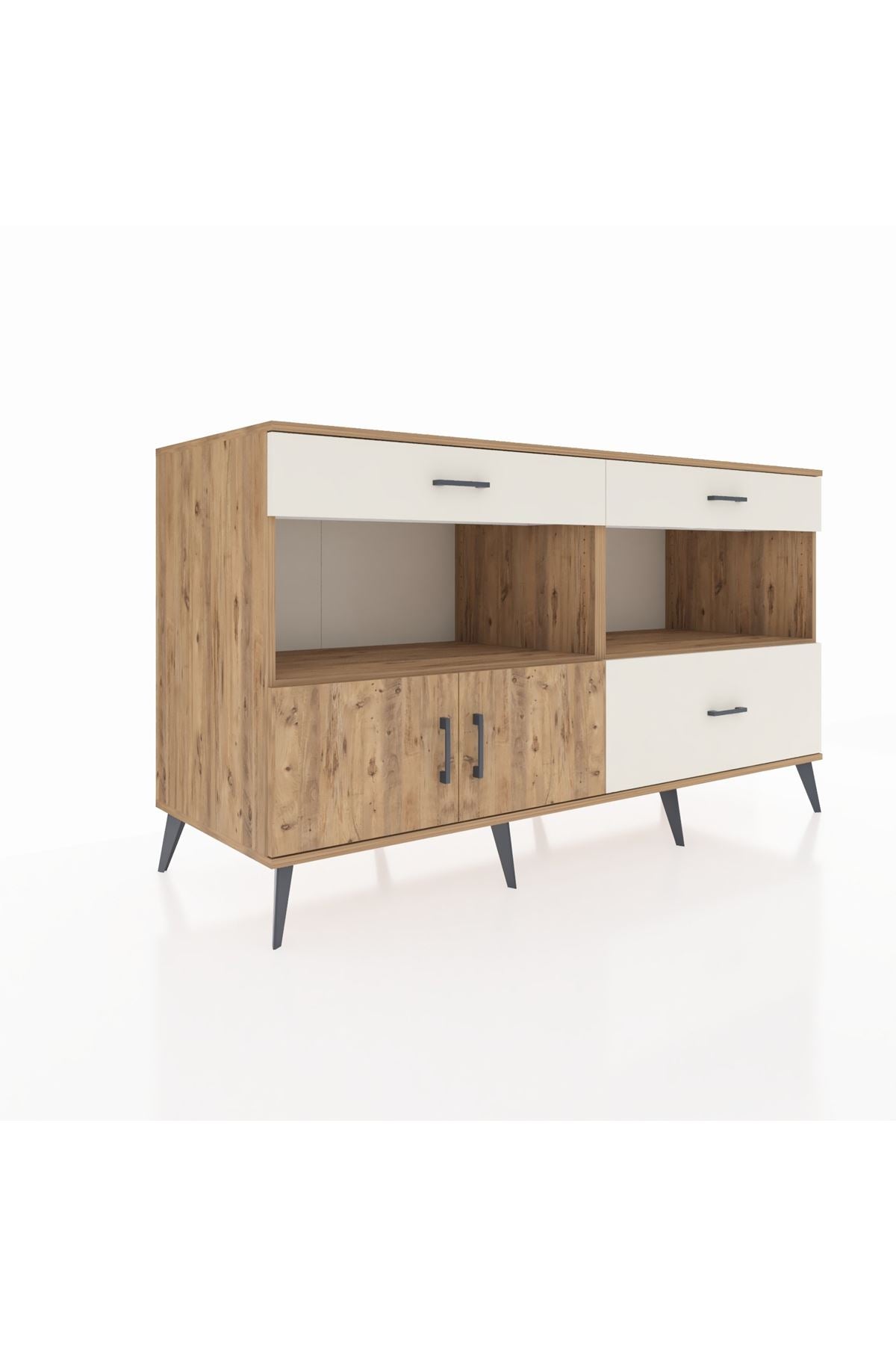 Kronos Konsol 2 Raflı 3 Çekmeceli 2 Kapaklı 176x59x99 Çam-Çam/Aytaşı