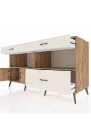 Kronos Konsol 2 Raflı 3 Çekmeceli 2 Kapaklı 176x59x99 Çam-Çam/Aytaşı