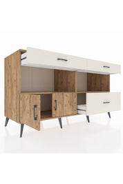 Kronos Konsol 2 Raflı 3 Çekmeceli 2 Kapaklı 176x59x99 Çam-Çam/Aytaşı