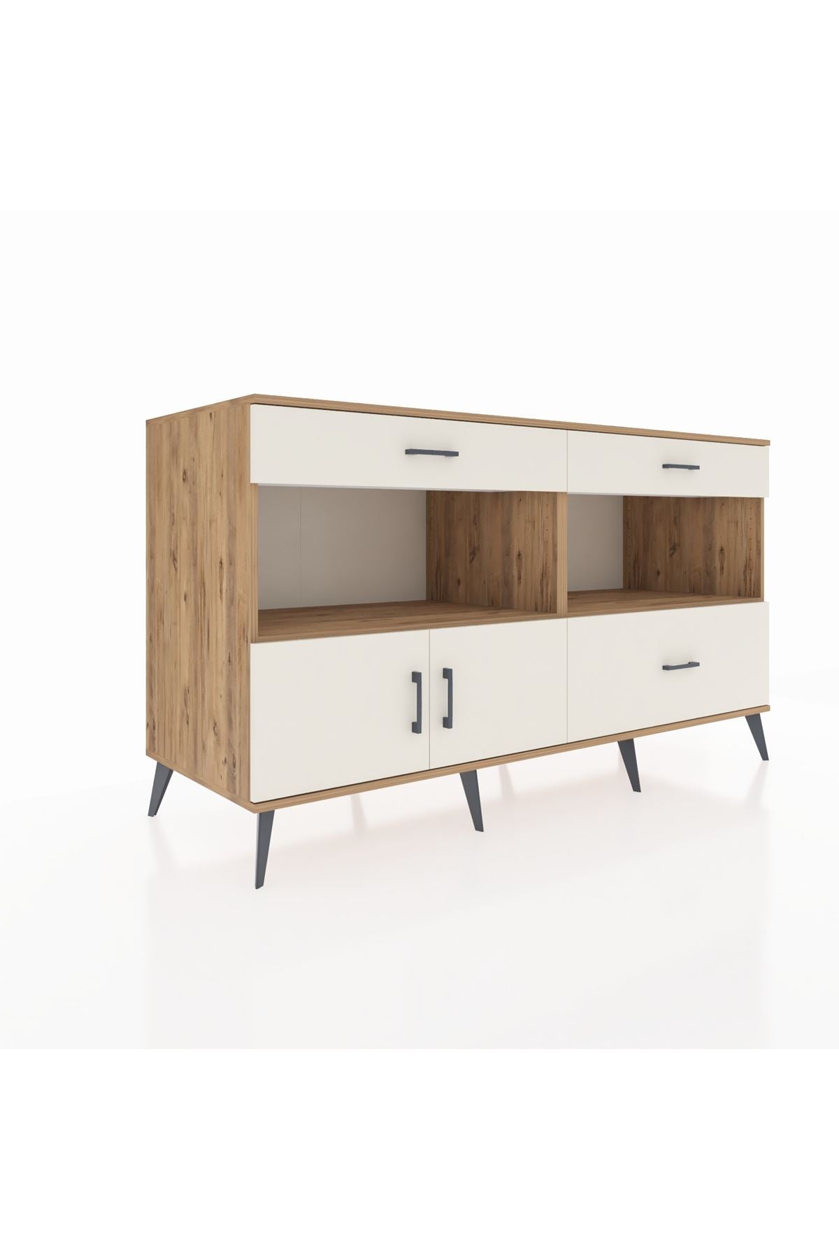 Kronos Konsol 2 Raflı 3 Çekmeceli 2 Kapaklı 176x59x99 Çam-Aytaşı