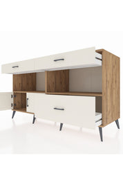 Kronos Konsol 2 Raflı 3 Çekmeceli 2 Kapaklı 176x59x99 Çam-Aytaşı