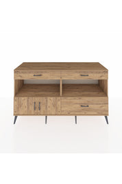 Kronos Konsol 2 Raflı 3 Çekmeceli 2 Kapaklı 176x59x99 Çam-Çam