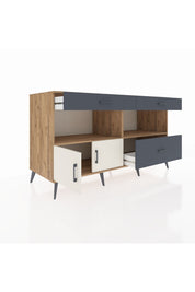 Kronos Konsol 2 Raflı 3 Çekmeceli 2 Kapaklı 176x59x99 Çam-Aytaşı/Antrasit