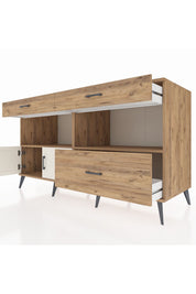 Kronos Konsol 2 Raflı 3 Çekmeceli 2 Kapaklı 176x59x99 Çam-Aytaşı/Çam