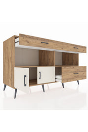Kronos Konsol 2 Raflı 3 Çekmeceli 2 Kapaklı 176x59x99 Çam-Aytaşı/Çam