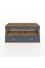 Kronos Konsol 2 Raflı 3 Çekmeceli 2 Kapaklı 176x59x99 Çam-Antrasit