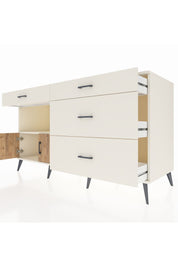 Kronos Konsol Tek Raflı 4 Çekmeceli 2 Kapaklı 176x59x99 Aytaşı-Çam/Aytaşı