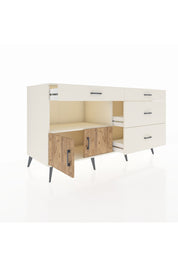 Kronos Konsol Tek Raflı 4 Çekmeceli 2 Kapaklı 176x59x99 Aytaşı-Çam/Aytaşı