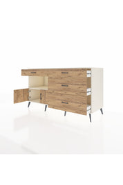 Kronos Konsol Tek Raflı 4 Çekmeceli 2 Kapaklı 176x59x99 Aytaşı-Çam