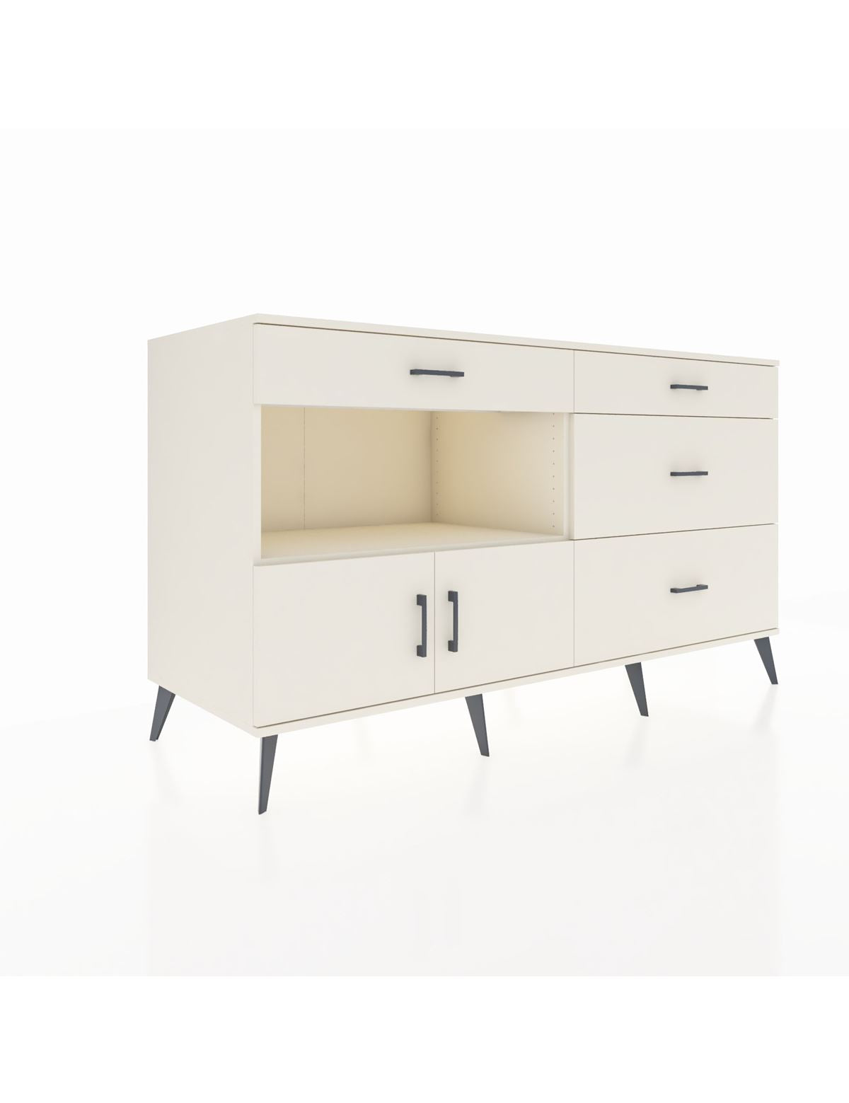 Kronos Konsol Tek Raflı 4 Çekmeceli 2 Kapaklı 176x59x99 Aytaşı-Aytaşı