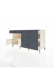 Kronos Konsol Tek Raflı 4 Çekmeceli 2 Kapaklı 176x59x99 Aytaşı-Aytaşı/Antrasit