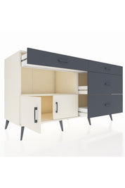 Kronos Konsol Tek Raflı 4 Çekmeceli 2 Kapaklı 176x59x99 Aytaşı-Aytaşı/Antrasit