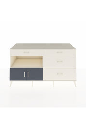 Kronos Konsol Tek Raflı 4 Çekmeceli 2 Kapaklı 176x59x99 Aytaşı-Antrasit/Aytaşı