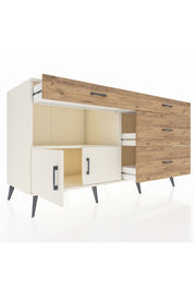 Kronos Konsol Tek Raflı 4 Çekmeceli 2 Kapaklı 176x59x99 Aytaşı-Aytaşı/Çam