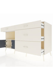 Kronos Konsol Tek Raflı 4 Çekmeceli 2 Kapaklı 176x59x99 Aytaşı-Antrasit/Aytaşı