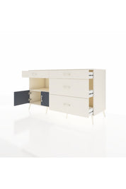 Kronos Konsol Tek Raflı 4 Çekmeceli 2 Kapaklı 176x59x99 Aytaşı-Antrasit/Aytaşı