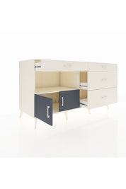 Kronos Konsol Tek Raflı 4 Çekmeceli 2 Kapaklı 176x59x99 Aytaşı-Antrasit/Aytaşı